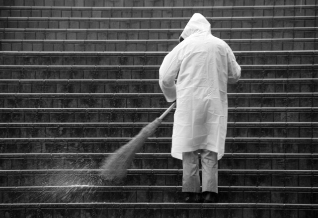 雨の日　掃除